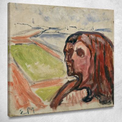 Testa Per Testa In Un Paesaggio Edvard Munch em137 quadro stampa su tela