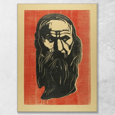 Cabeza De Anciano Con Barba Edvard Munch, em138 cuadro en lienzo