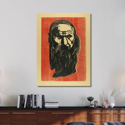 Testa Di Vecchio Con Barba Edvard Munch em138 quadro stampa su tela Testa Di Vecchio Con Barba Edvard Munch em138 quadro stampa su tela