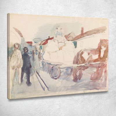 Cavallo E Carrozza Per Strada Edvard Munch em140 quadro stampa su tela