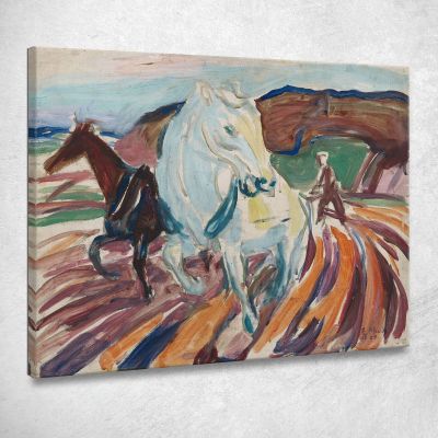 Cavalli Che Arano Edvard Munch em146 quadro stampa su tela