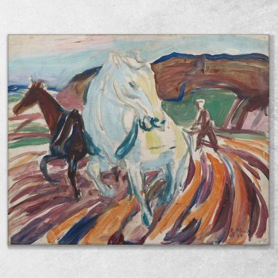 Pferde Pflügen Edvard Munch, em146 drucken auf leinwand