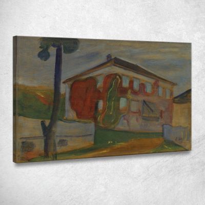 Casa Con La Pianta Rampicante Rossa Della Virginia Edvard Munch em147 quadro stampa su tela