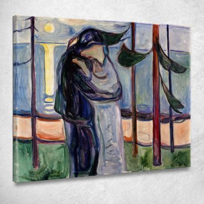 Bacio Sulla Spiaggia Edvard Munch em158 quadro stampa su tela