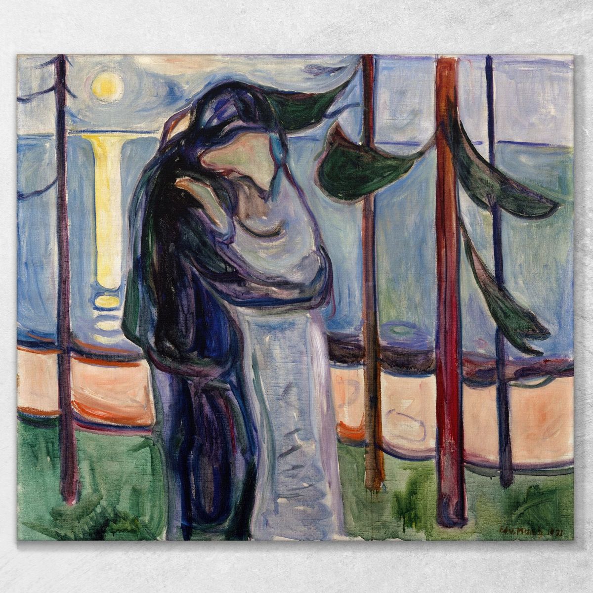 Bacio Sulla Spiaggia Edvard Munch em158 quadro stampa su tela