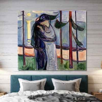 Bacio Sulla Spiaggia Edvard Munch em158 quadro stampa su tela