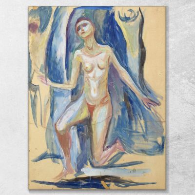 Figura Femminile Inginocchiata Edvard Munch em160 quadro stampa su tela