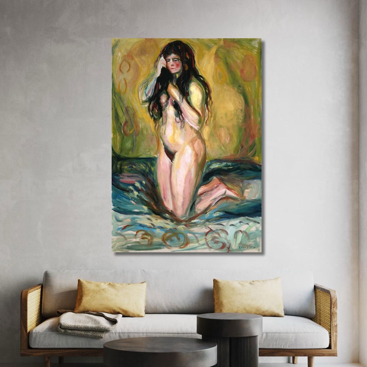 Nudo Inginocchiato Edvard Munch em161 quadro stampa su tela