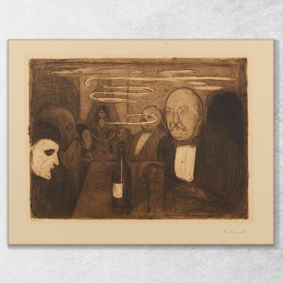 Kristiania-Boheme Ii Edvard Munch em167 quadro stampa su tela