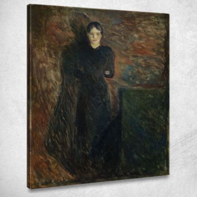 Signora In Nero Edvard Munch em172 quadro stampa su tela