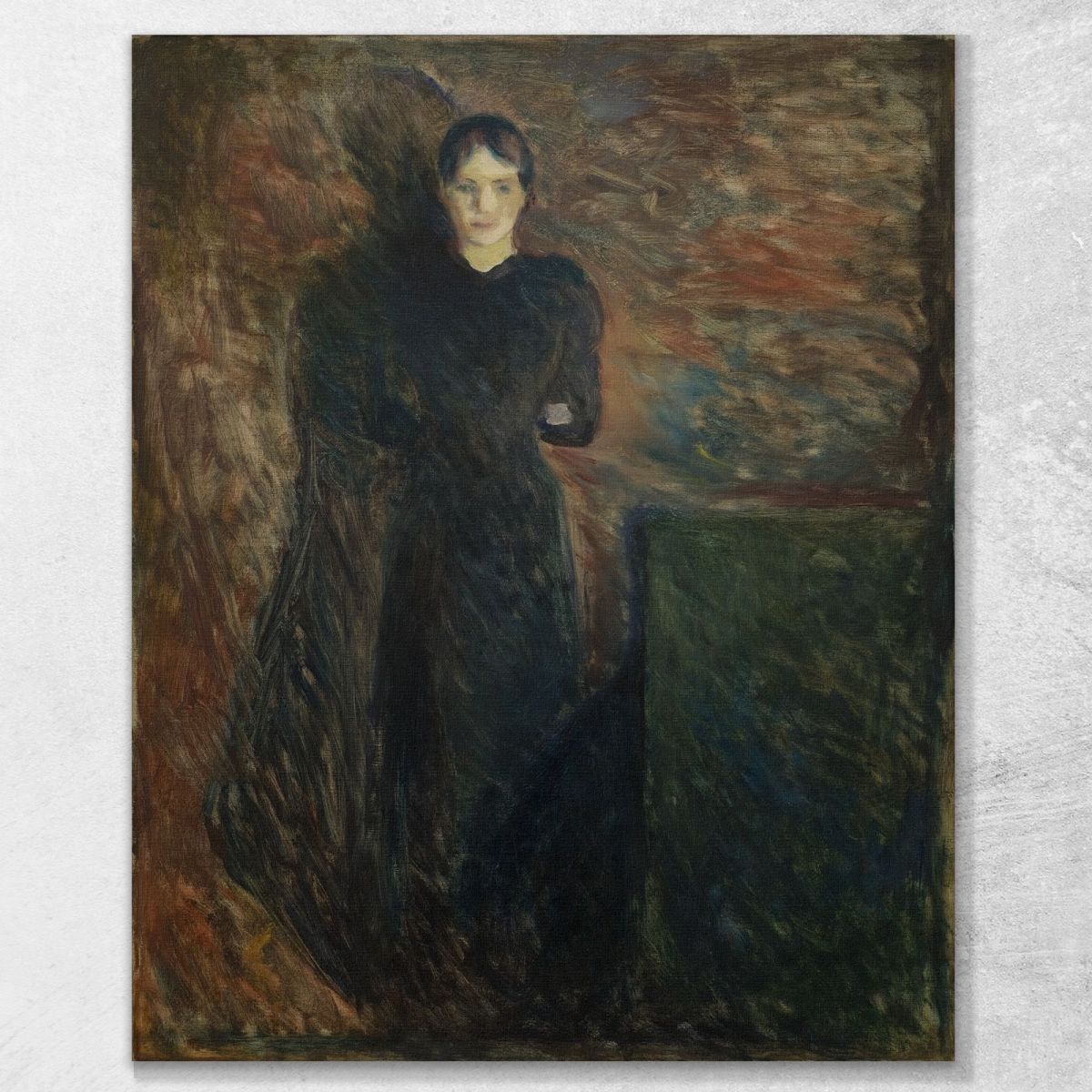 Signora In Nero Edvard Munch em172 quadro stampa su tela