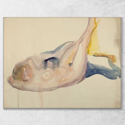 Lying Nude With Legs Raised Edvard Munch, em177 canvas print