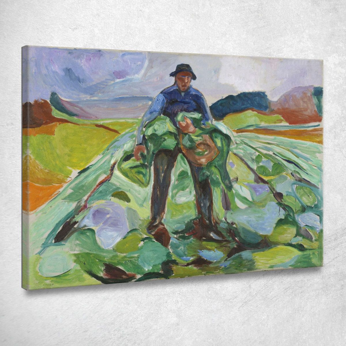 L'Uomo Nel Campo Di Cavoli Edvard Munch em186 quadro stampa su tela L'Uomo Nel Campo Di Cavoli Edvard Munch em186 quadro stampa su tela