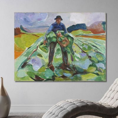 L'Uomo Nel Campo Di Cavoli Edvard Munch em186 quadro stampa su tela