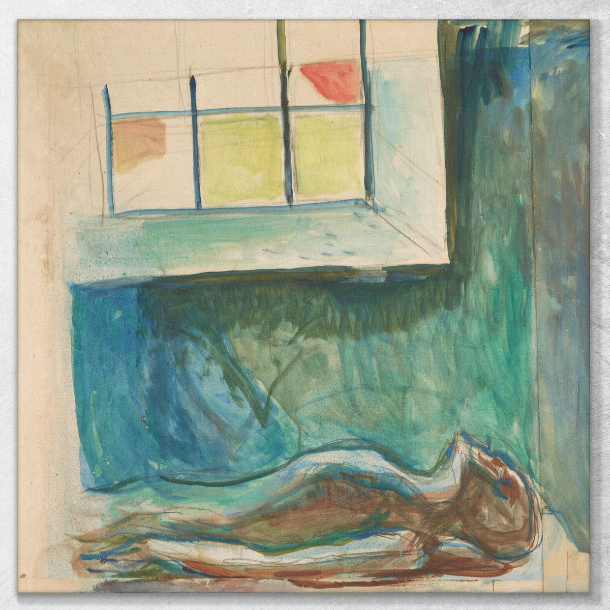 Il Corpo Di Un Uomo Sul Tavolo Dell'Autopsia Edvard Munch em189 quadro stampa su tela