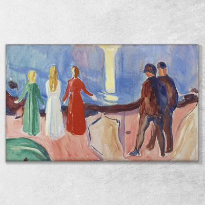 Incontro Sulla Spiaggia Edvard Munch em191 quadro stampa su tela