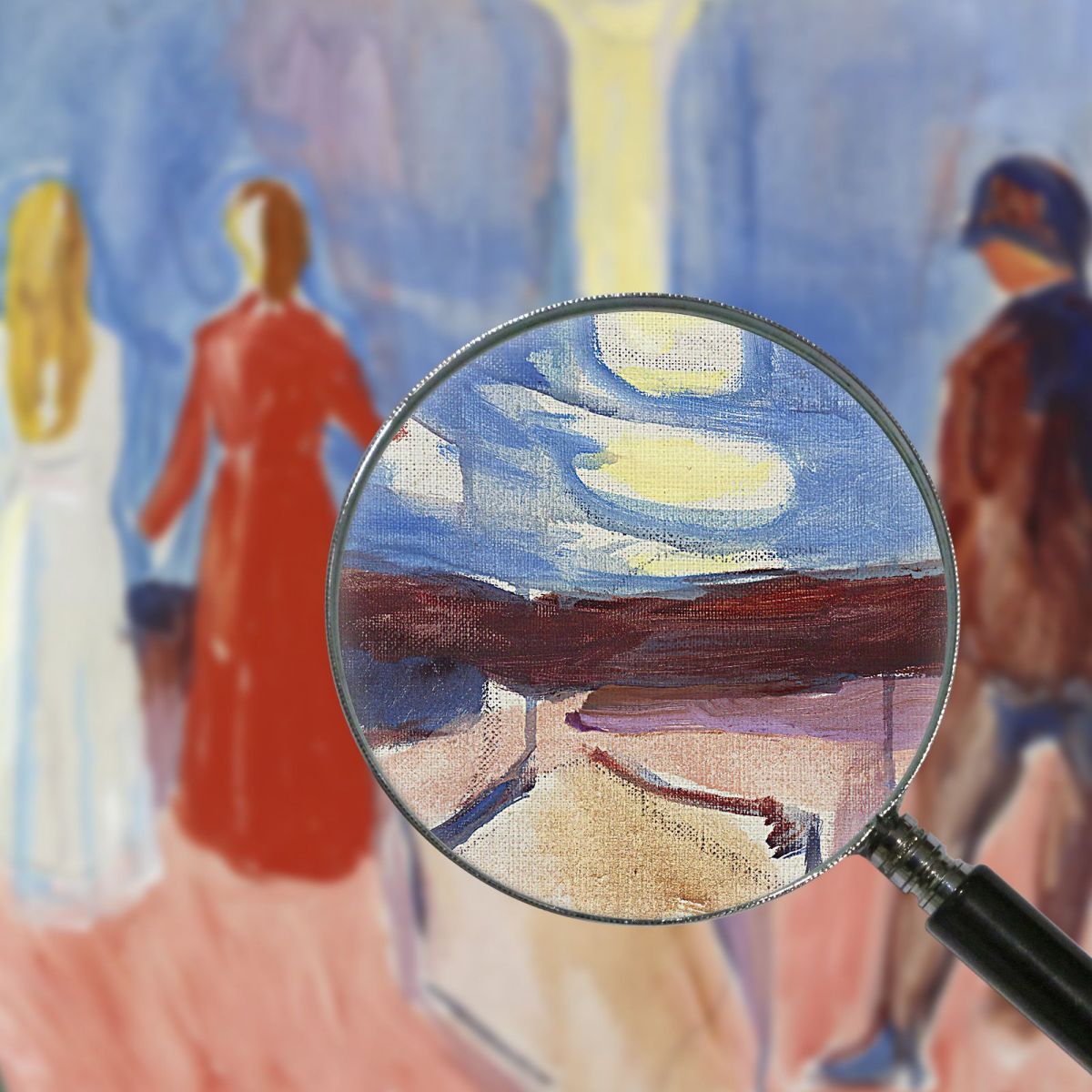 Incontro Sulla Spiaggia Edvard Munch em191 quadro stampa su tela