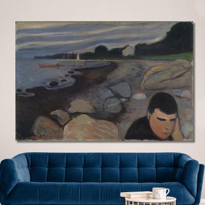 Malinconia Edvard Munch em195 quadro stampa su tela Malinconia Edvard Munch em195 quadro stampa su tela