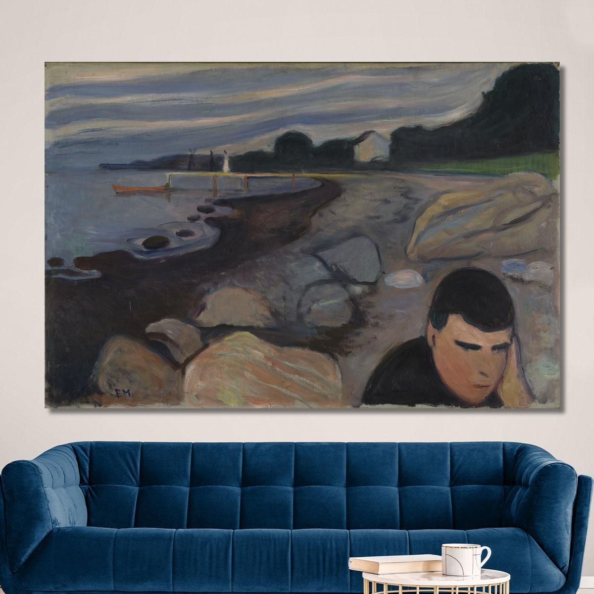 Malinconia Edvard Munch em195 quadro stampa su tela