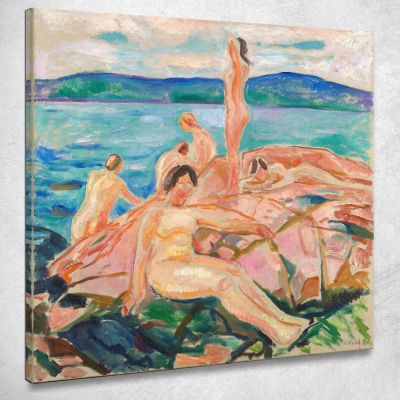 Mezza Estate Edvard Munch em202 quadro stampa su tela