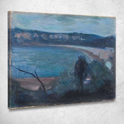 Al Chiaro Di Luna Sul Mediterraneo Edvard Munch em210 quadro stampa su tela