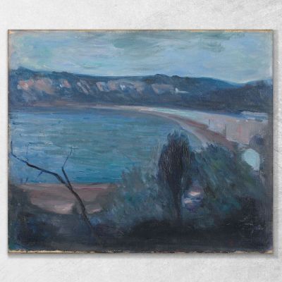 Al Chiaro Di Luna Sul Mediterraneo Edvard Munch em210 quadro stampa su tela