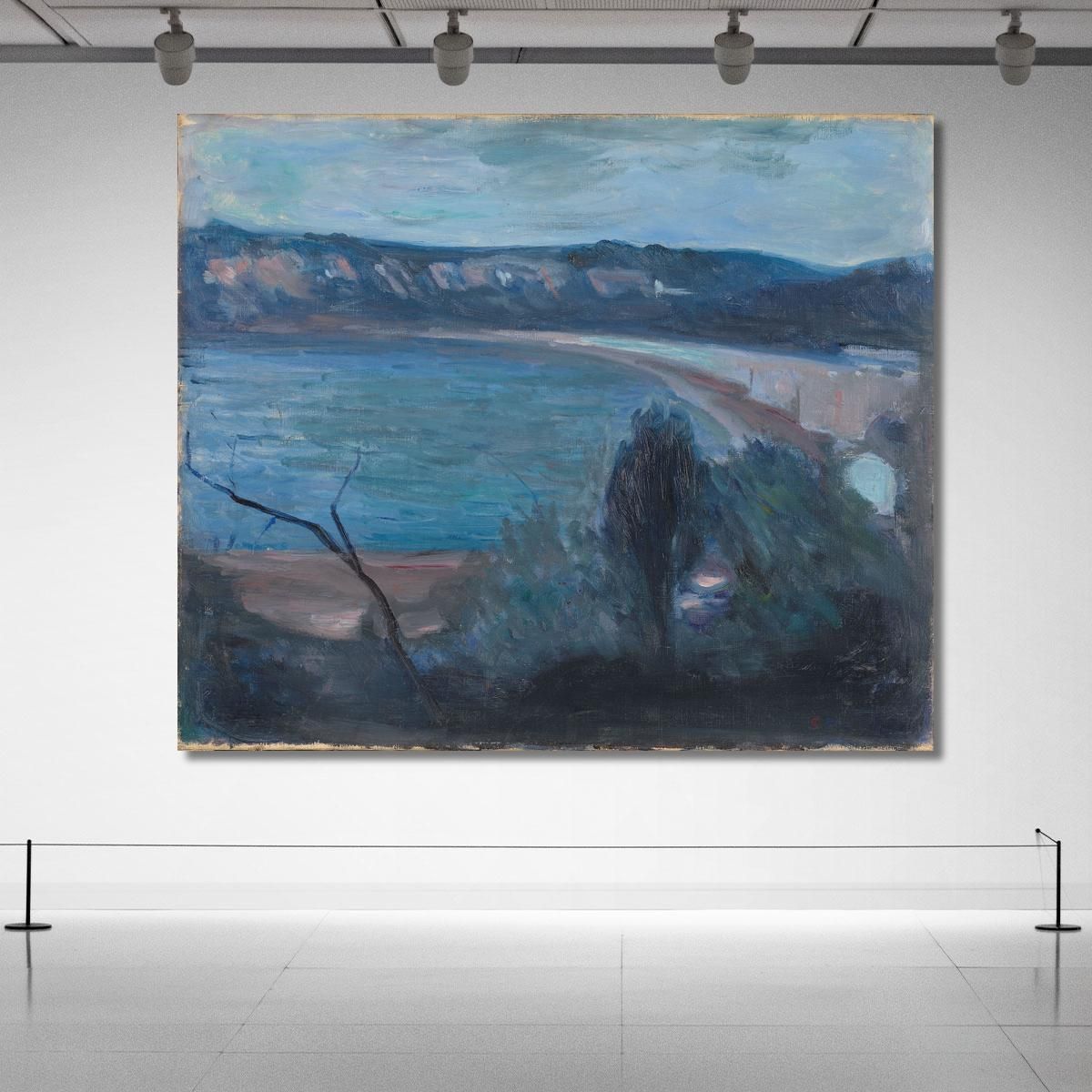 Al Chiaro Di Luna Sul Mediterraneo Edvard Munch em210 quadro stampa su tela