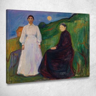 Madre E Figlia Edvard Munch em214 quadro stampa su tela