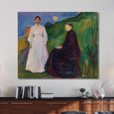 Madre E Figlia Edvard Munch em214 quadro stampa su tela