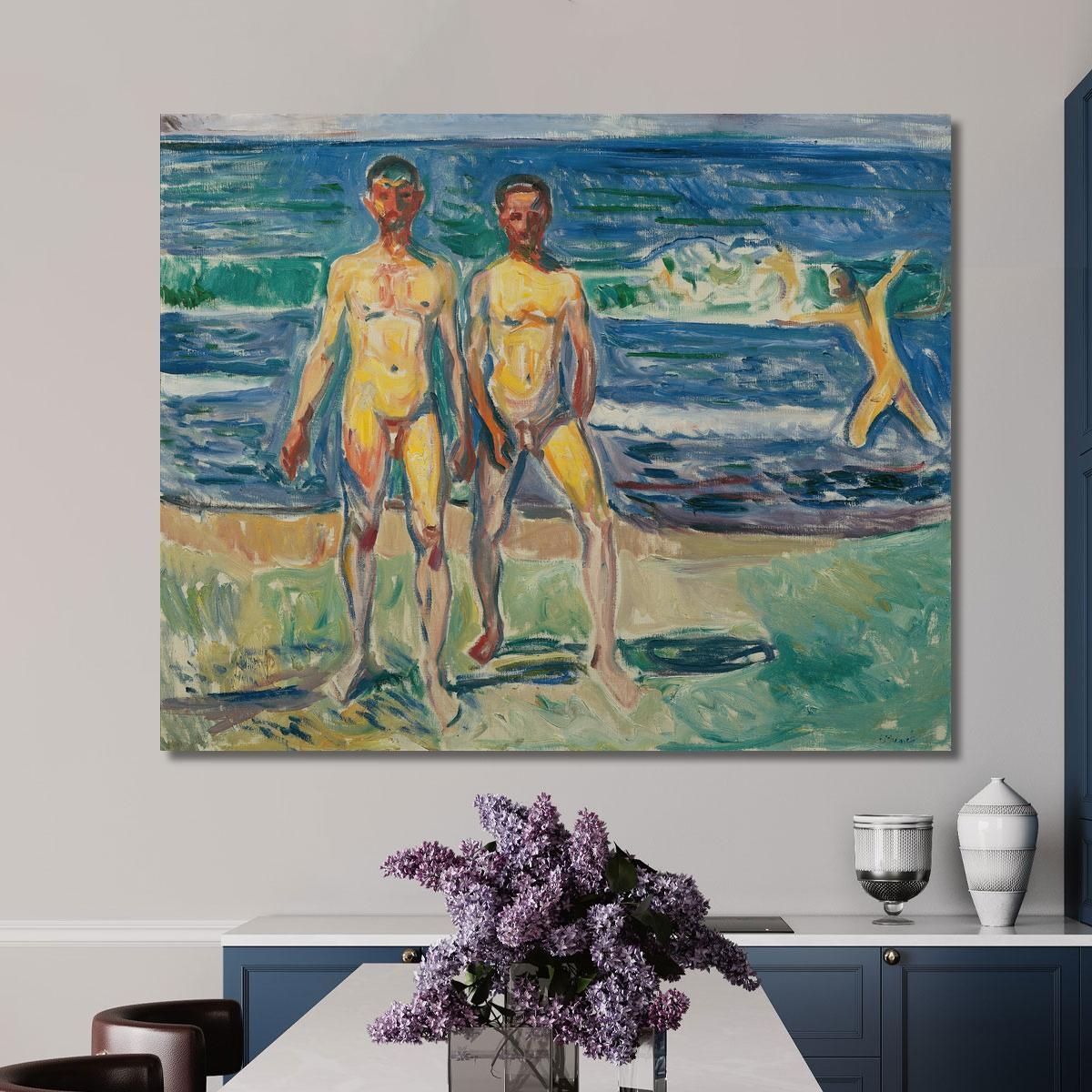 Uomini Al Mare Edvard Munch em218 quadro stampa su tela