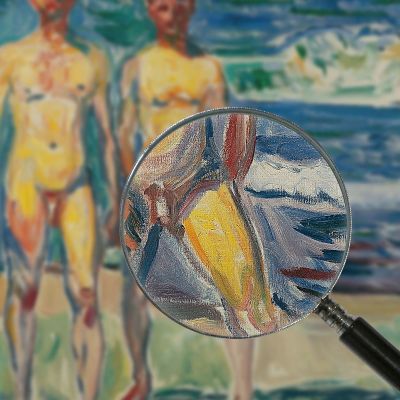 Uomini Al Mare Edvard Munch em218 quadro stampa su tela