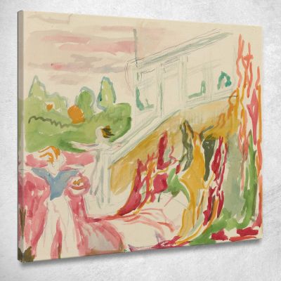 Incontro In Veranda Edvard Munch em220 quadro stampa su tela