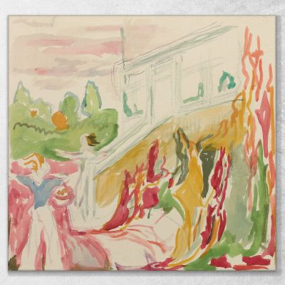 Incontro In Veranda Edvard Munch em220 quadro stampa su tela