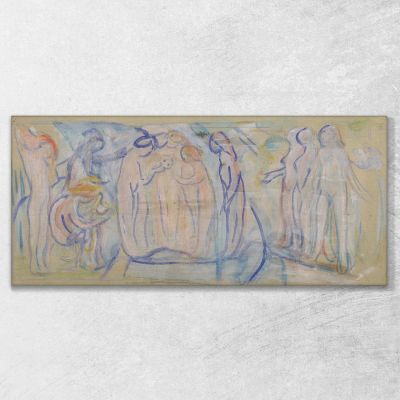 Nackte Figuren Edvard Munch, em221 drucken auf leinwand