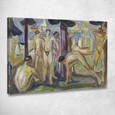 Uomini Nudi Nel Paesaggio Edvard Munch em223 quadro stampa su tela