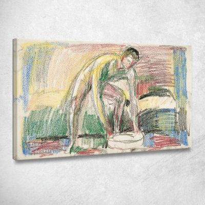 Uomo Nudo Che Si Lava I Piedi Edvard Munch em225 quadro stampa su tela