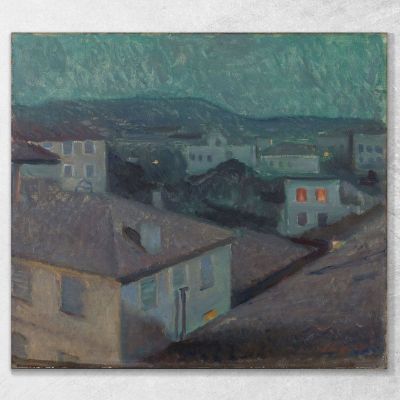 Nuit À Nice Edvard Munch, em228 tableau impression sur toile