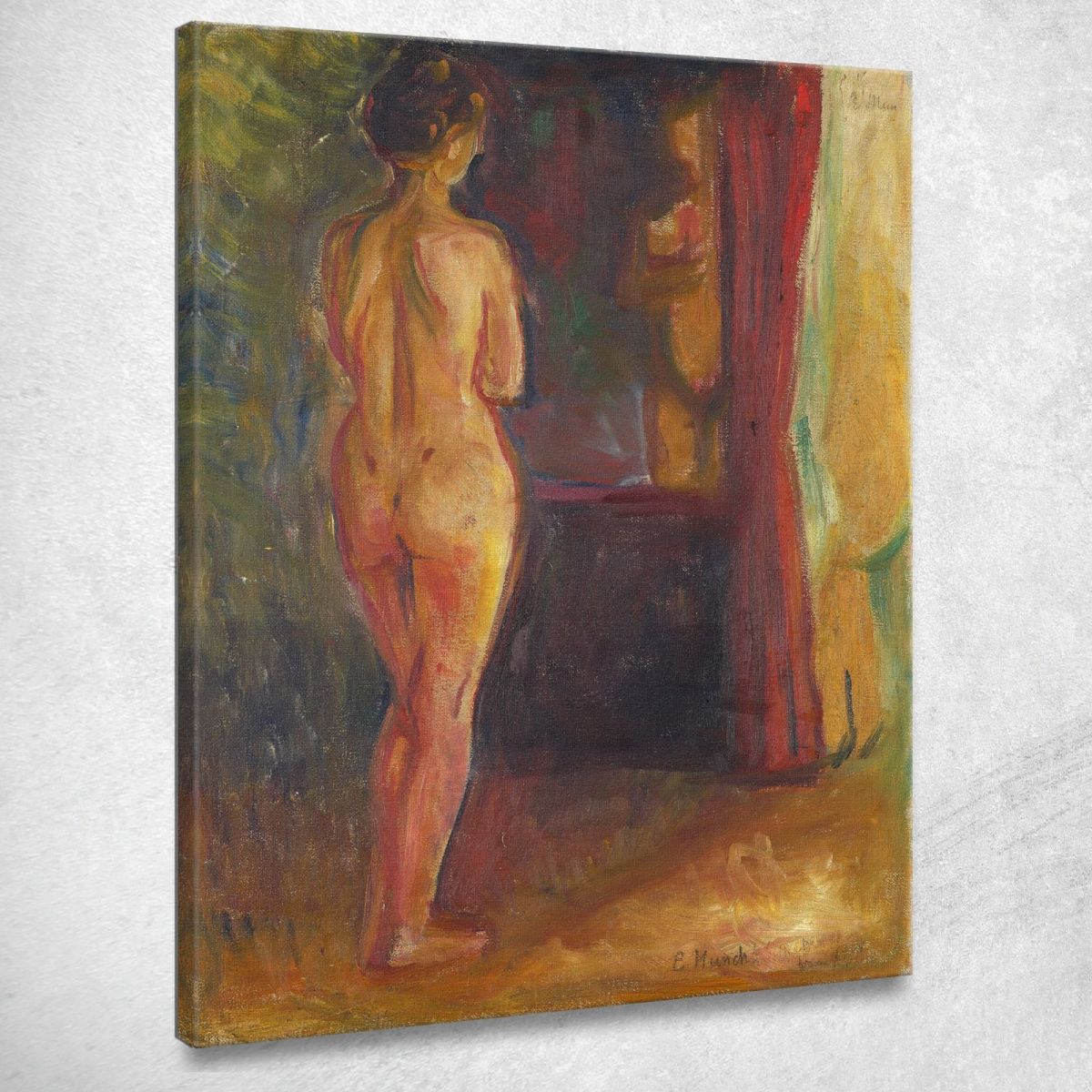 Nudo Davanti Allo Specchio Edvard Munch em232 quadro stampa su tela Nudo Davanti Allo Specchio Edvard Munch em232 quadro stampa su tela