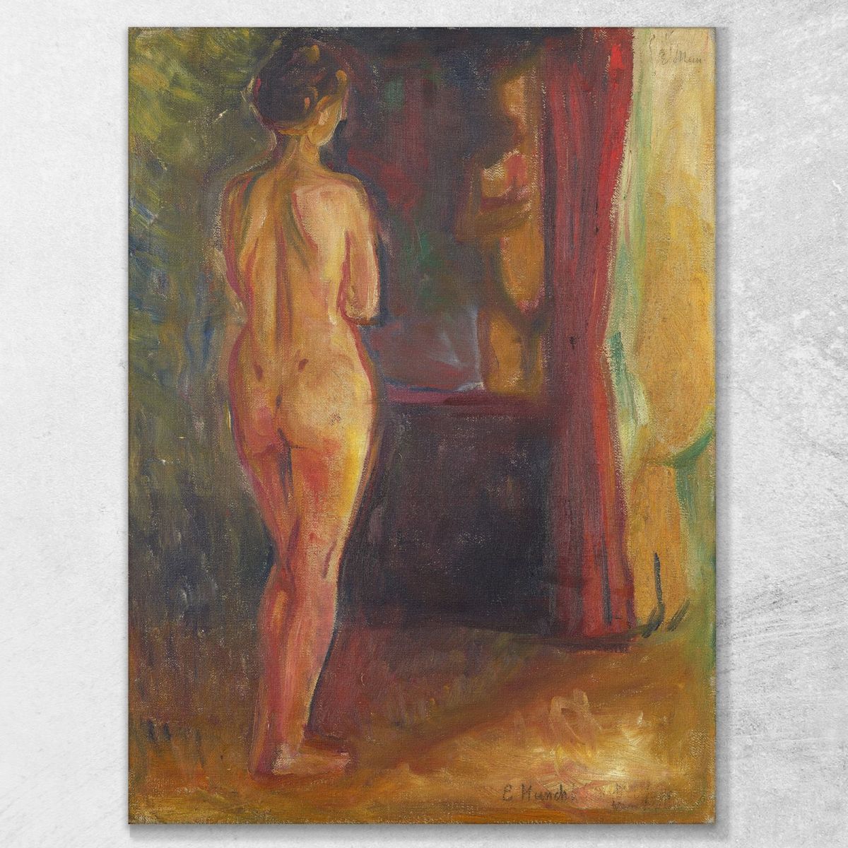 Nudo Davanti Allo Specchio Edvard Munch em232 quadro stampa su tela