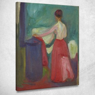 Nudo Con Gonna Rossa Edvard Munch em233 quadro stampa su tela
