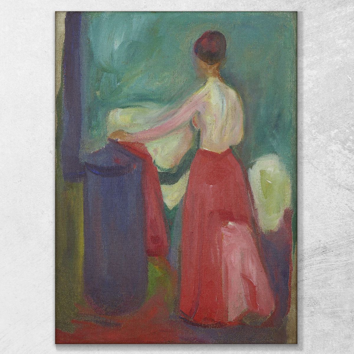 Nudo Con Gonna Rossa Edvard Munch em233 quadro stampa su tela