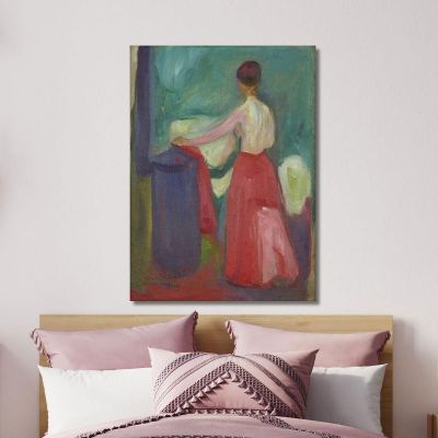 Nudo Con Gonna Rossa Edvard Munch em233 quadro stampa su tela Nudo Con Gonna Rossa Edvard Munch em233 quadro stampa su tela