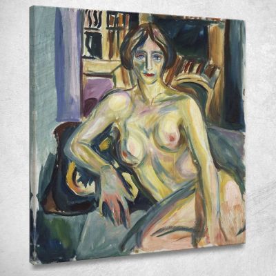 Nudo Seduto Sul Divano Edvard Munch em235 quadro stampa su tela