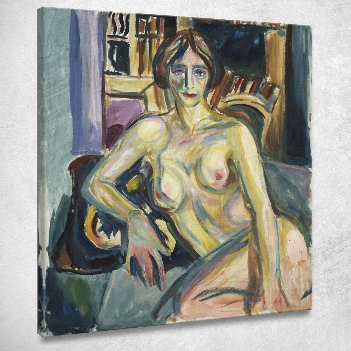 Nudo Seduto Sul Divano Edvard Munch quadro stampa su tela