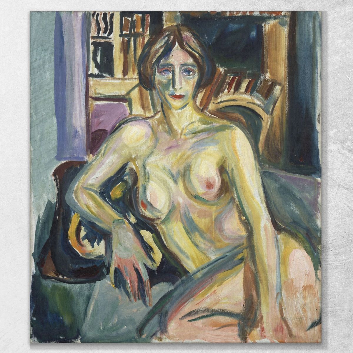 Nudo Seduto Sul Divano Edvard Munch em235 quadro stampa su tela