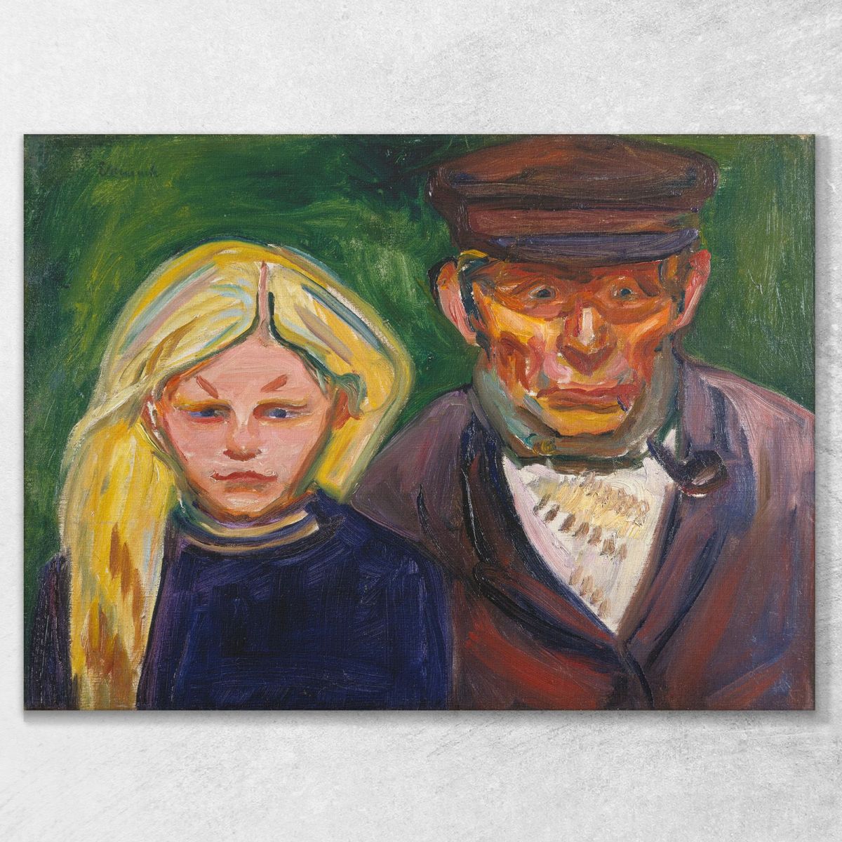 Il Vecchio Pescatore E Sua Figlia Edvard Munch em236 quadro stampa su tela