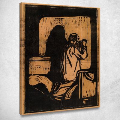 Vecchio Che Prega Edvard Munch em237 quadro stampa su tela