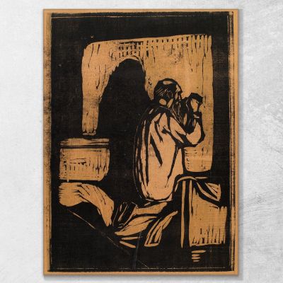 Alter Mann Betet Edvard Munch, em237 drucken auf leinwand