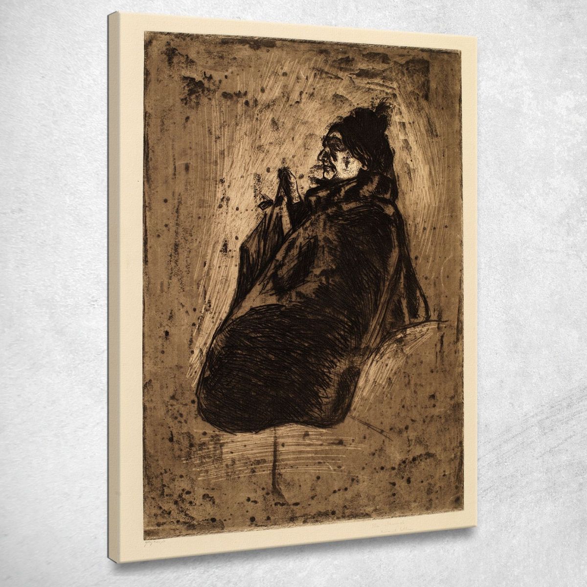Vecchia Donna Edvard Munch em239 quadro stampa su tela Vecchia Donna Edvard Munch em239 quadro stampa su tela
