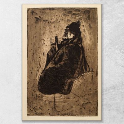 Vecchia Donna Edvard Munch, em239 quadro stampa su tela